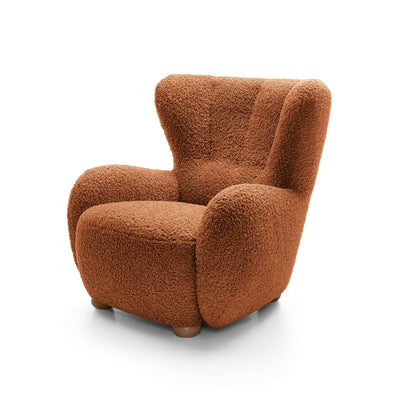 Fotel 88 cm do relaksu w stylu skandynawskim | Tedi Mahoniowy Mat (ROLF 10) Dąb