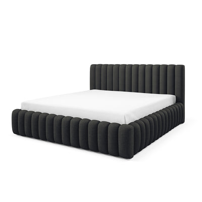 Pastel Upholstered Ottoman Bed with Storage, Modern Soft Style, Doha Fabric – photo 10