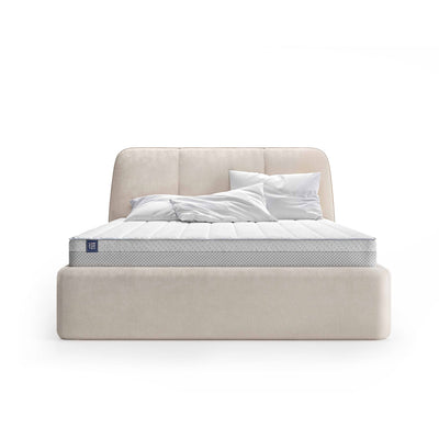 Elle Upholstered Ottoman Bed with Large Storage, Soft Minimalism Style – front view