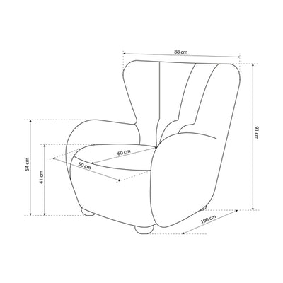Fotel Tedi 88 cm do relaksu w stylu skandynawskim – zdjęcie 6