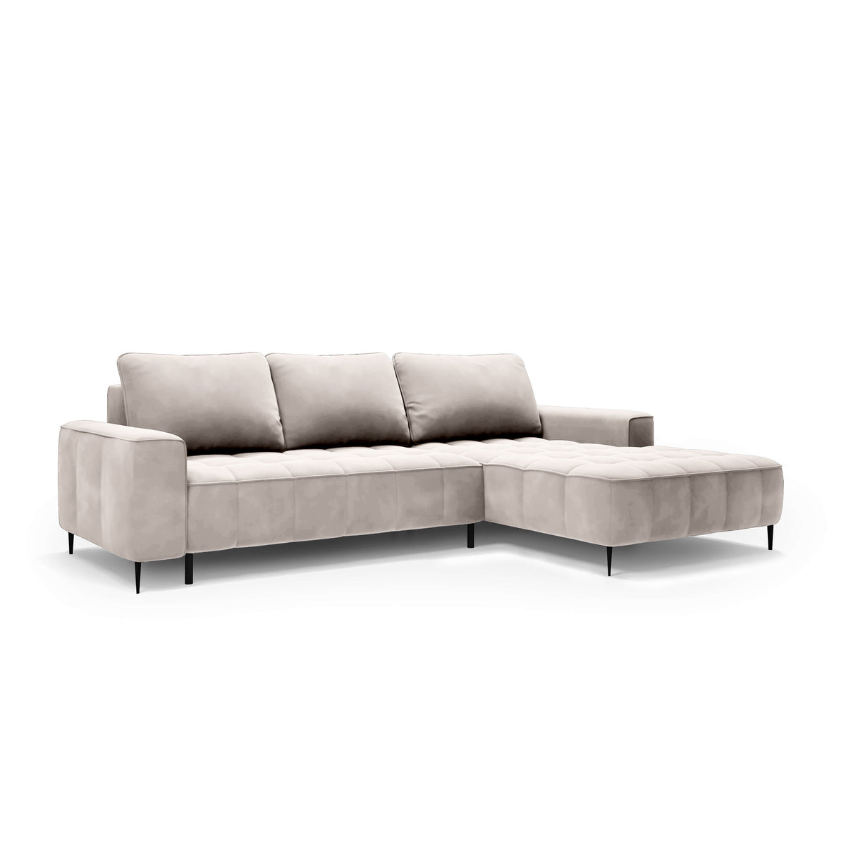 Francessco Corner Sofa with Bedding Storage 280 cm, Elegant Style – Right-Sided, Porcelain Cloud (SALVADOR 01)