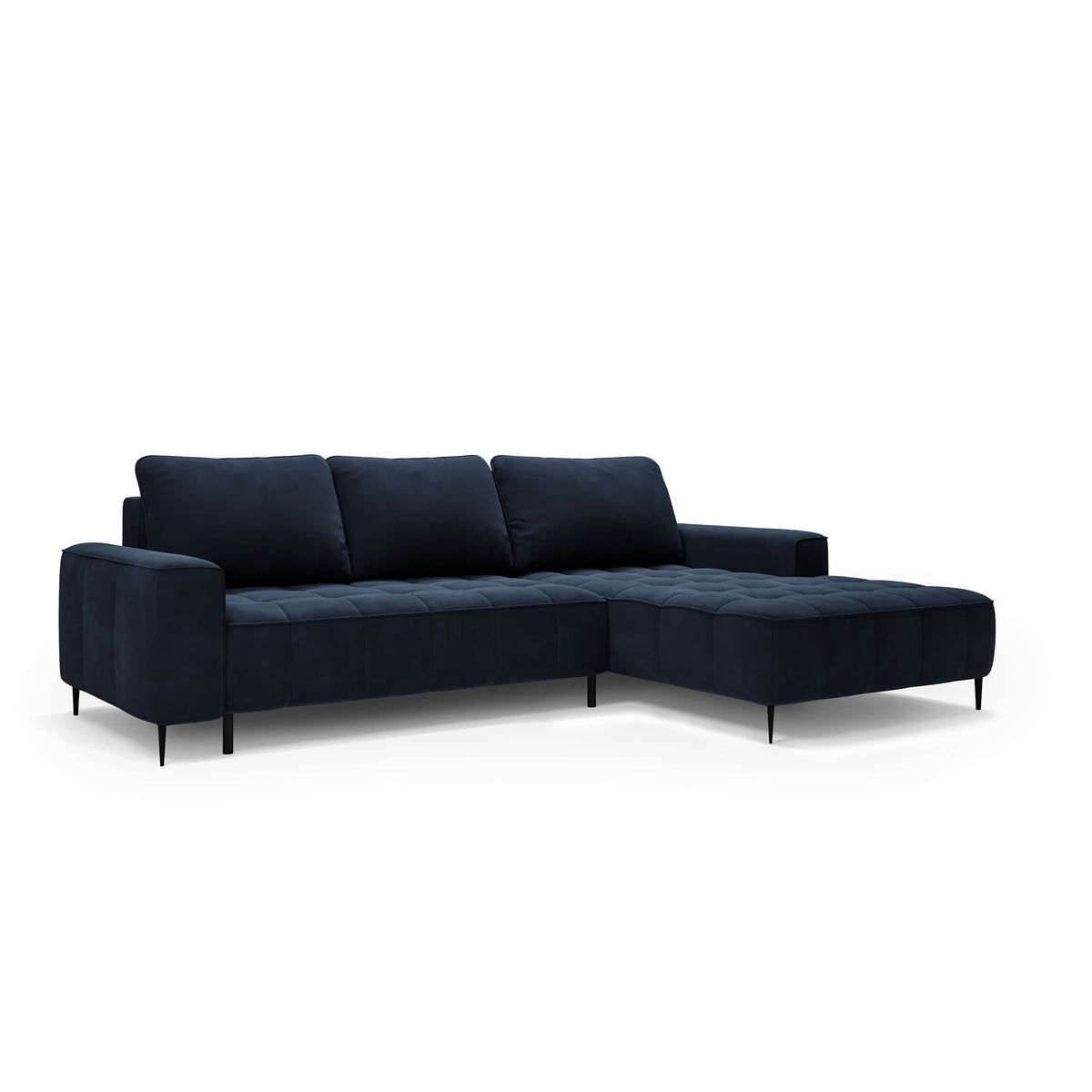 Francessco Corner Sofa with Bedding Storage 280 cm, Elegant Style – Right-Sided, Ink Stone (SALVADOR 05)