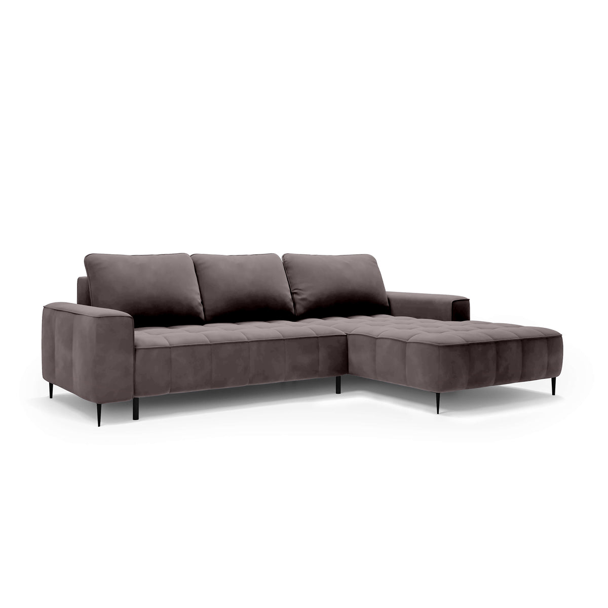 Francessco Corner Sofa with Bedding Storage 280 cm, Elegant Style – Right-Sided, Pumice Gray (SALVADOR 18)