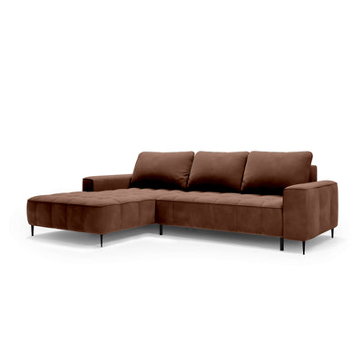 Francessco Corner Sofa with Bedding Storage 280 cm, Elegant Style – Left-Sided, Cinnamon Wood (SALVADOR 04)