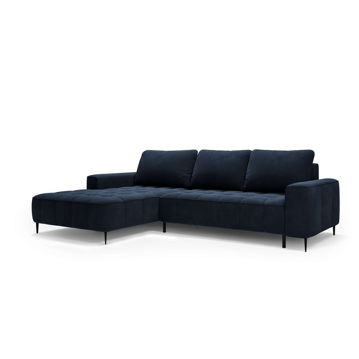 Francessco Corner Sofa with Bedding Storage 280 cm, Elegant Style – Left-Sided, Ink Stone (SALVADOR 05)