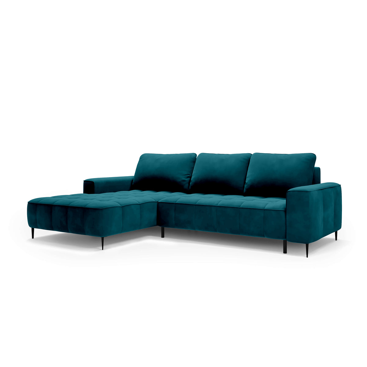 Francessco Corner Sofa with Bedding Storage 280 cm, Elegant Style – Left-Sided, Emerald Stream (SALVADOR 06)