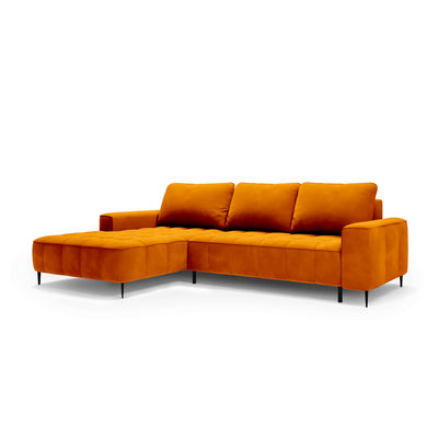 Francessco Corner Sofa with Bedding Storage 280 cm, Elegant Style – Left-Sided, Mandarin Glow (SALVADOR 10)