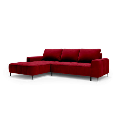 Francessco Corner Sofa with Bedding Storage 280 cm, Elegant Style – Left-Sided, Wine Ruby (SALVADOR 13)