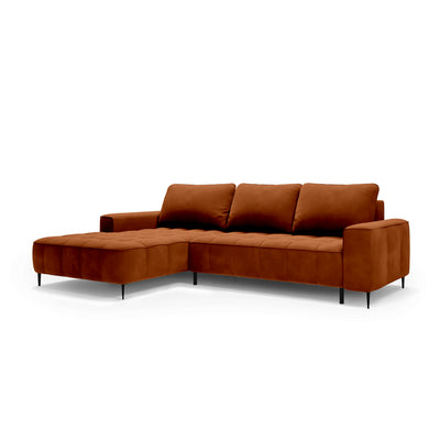 Francessco Corner Sofa with Bedding Storage 280 cm, Elegant Style – Left-Sided, Autumn Caramel (SALVADOR 15)