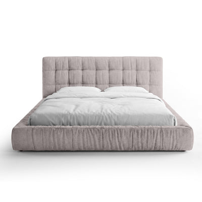 Talaro Quilted Upholstered Bed with a Low Frame, Modern Style – 200x200, Rose Quartzite (GOLDEN 25)