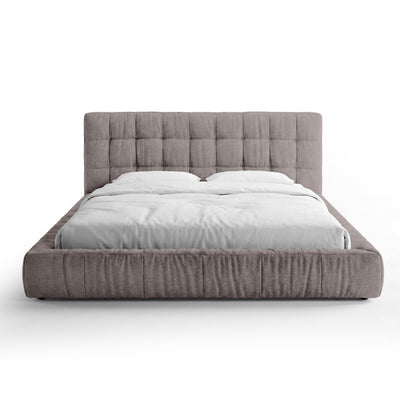 Talaro Quilted Upholstered Bed with a Low Frame, Modern Style – 160x200, Chestnut Taupe (GOLDEN 26)