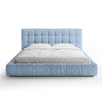 Talaro Quilted Upholstered Bed with a Low Frame, Modern Style – 180x200, Azure Ice (GOLDEN 72)