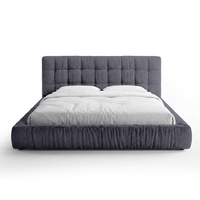 Talaro Quilted Upholstered Bed with a Low Frame, Modern Style – 140x200, Violet Slate (GOLDEN 97)