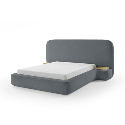 Genz Upholstered Bed, Japandi Style – Dark Ash (ARAGON 93), 200