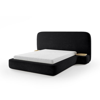 Genz Upholstered Bed, Japandi Style – Raven Depth (ARAGON 99), 200