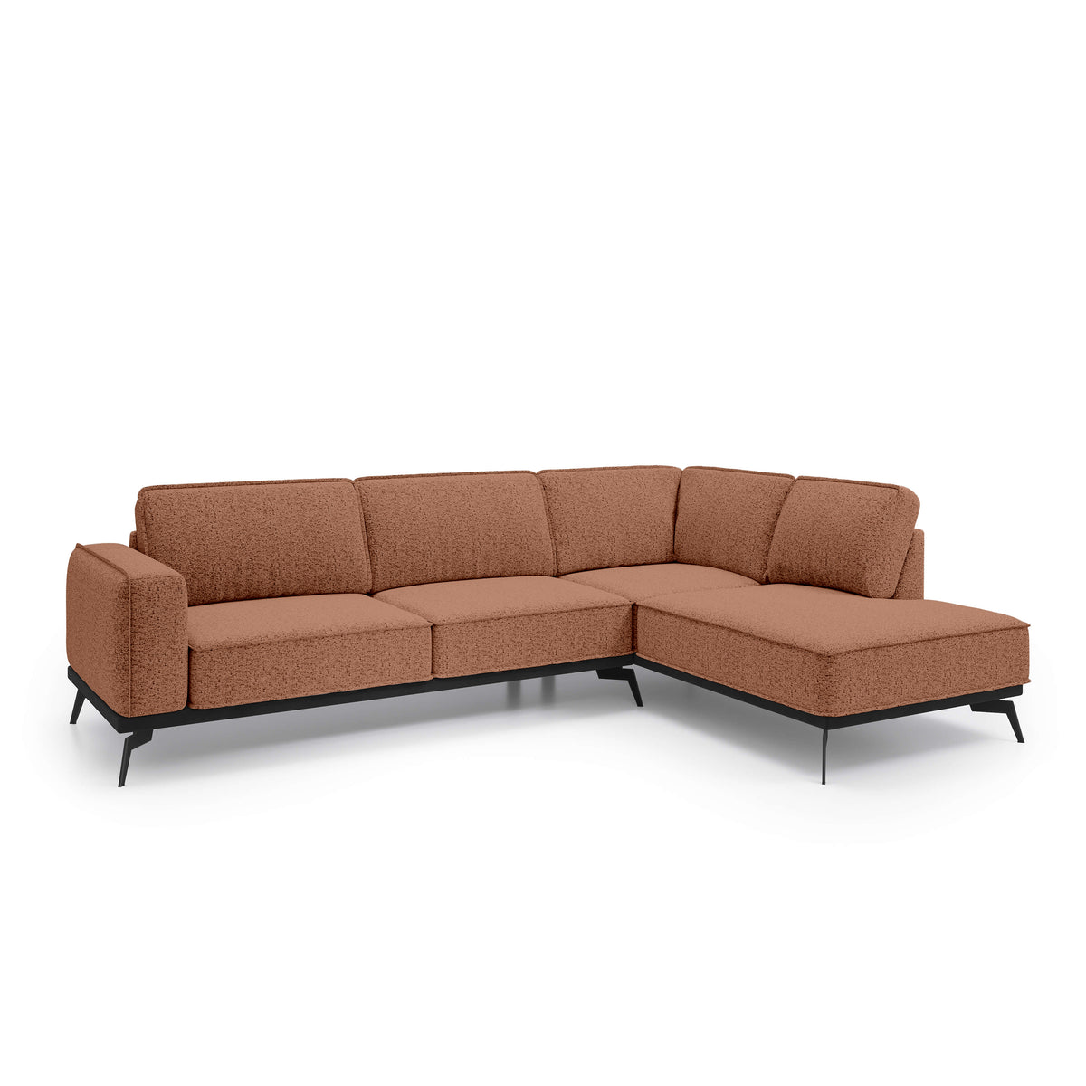 Rosalia Premium Corner Sofa 293 cm, Modern Style – Right-Sided, Cinnamon Matte (ARAGON 56)