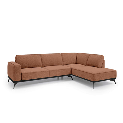 Rosalia Premium Corner Sofa 293 cm, Modern Style – Right-Sided, Cinnamon Matte (ARAGON 56)