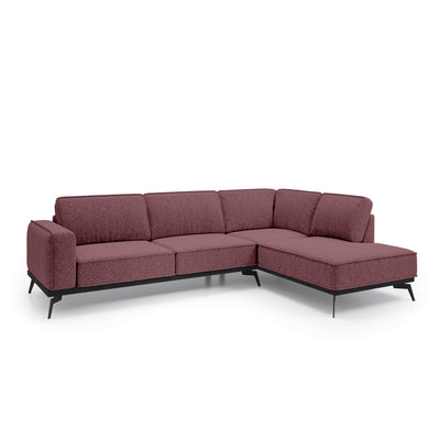 Rosalia Premium Corner Sofa 293 cm, Modern Style – Right-Sided, Burgundy Matte (ARAGON 69)