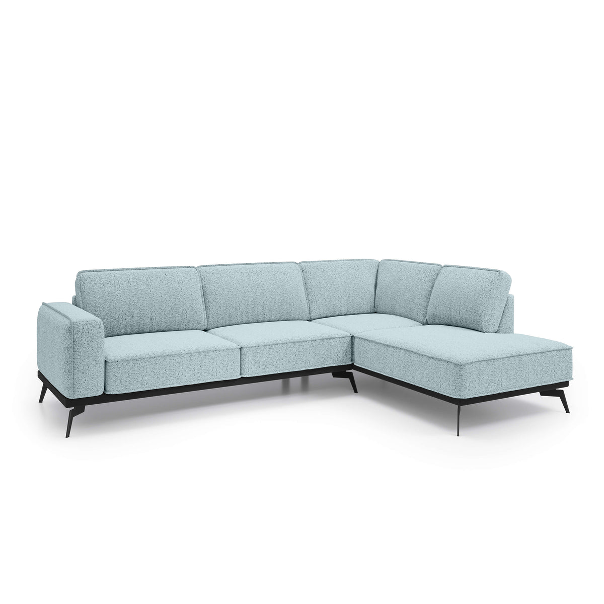 Rosalia Premium Corner Sofa 293 cm, Modern Style – Right-Sided, Icy Azure (ARAGON 70)