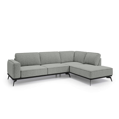Rosalia Premium Corner Sofa 293 cm, Modern Style – Right-Sided, Steel Gray (ARAGON 83)