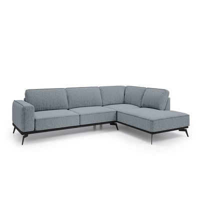 Rosalia Premium Corner Sofa 293 cm, Modern Style – Right-Sided, Gray-Blue Mist (ARAGON 90)