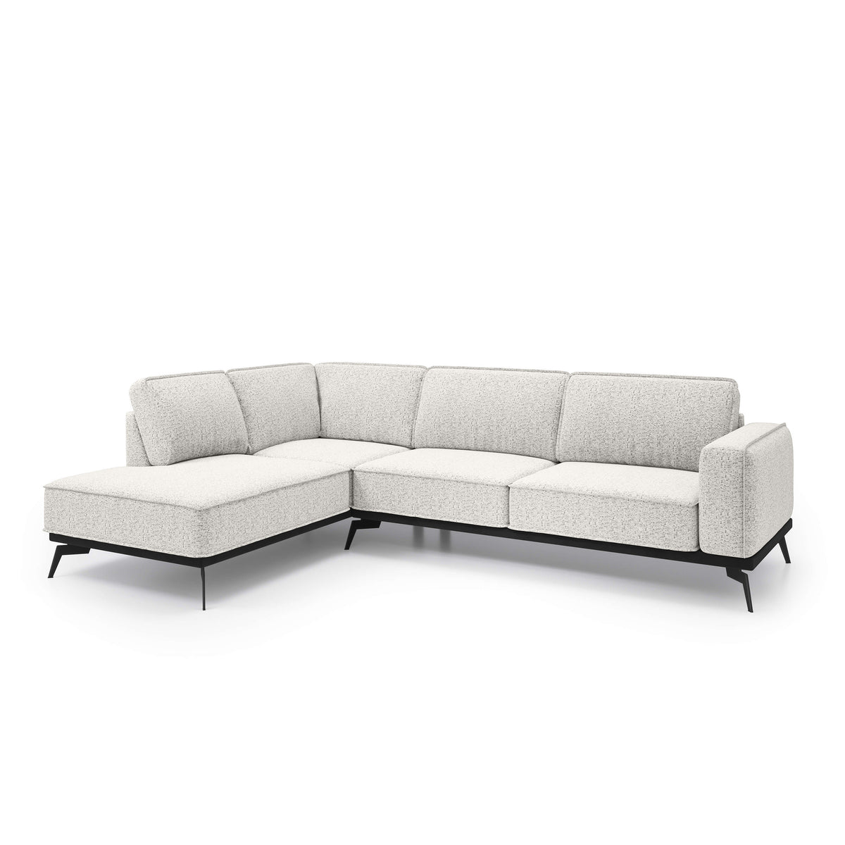 Rosalia Premium Corner Sofa 293 cm, Modern Style – Left-Sided, Porcelain White (ARAGON 01)