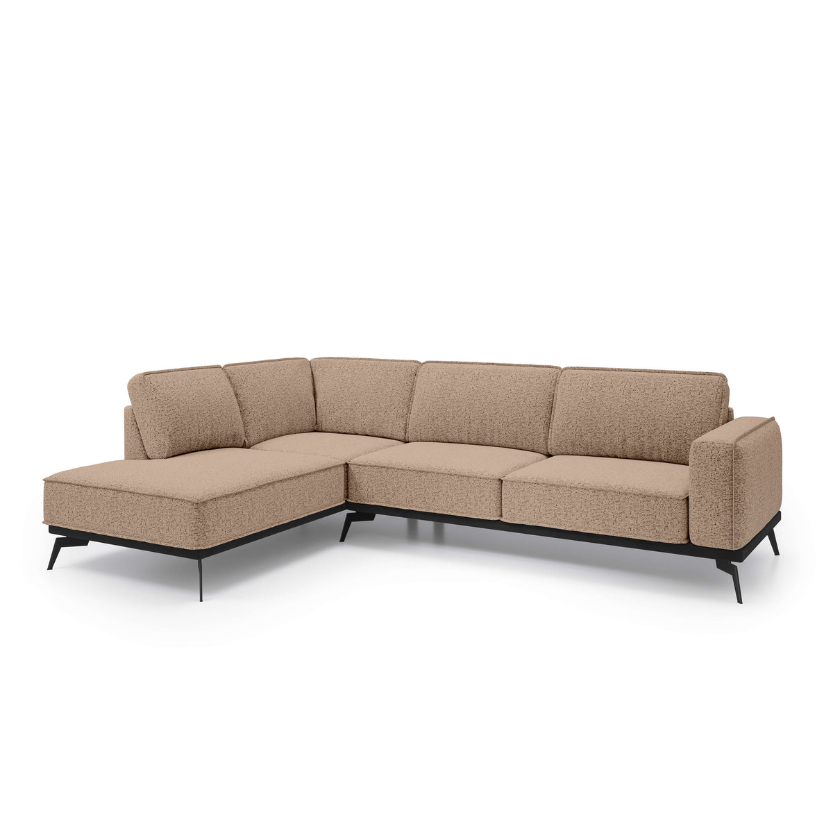 Rosalia Premium Corner Sofa 293 cm, Modern Style – Left-Sided, Walnut Beige (ARAGON 14)