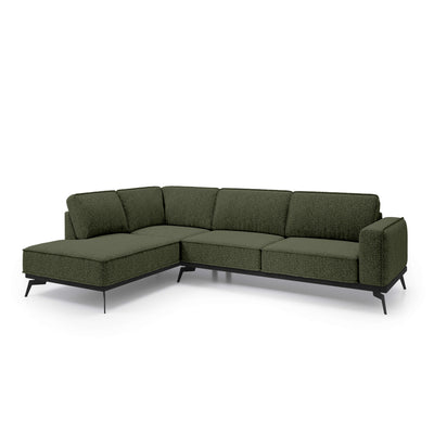 Rosalia Premium Corner Sofa 293 cm, Modern Style – Left-Sided, Yew Green (ARAGON 39)