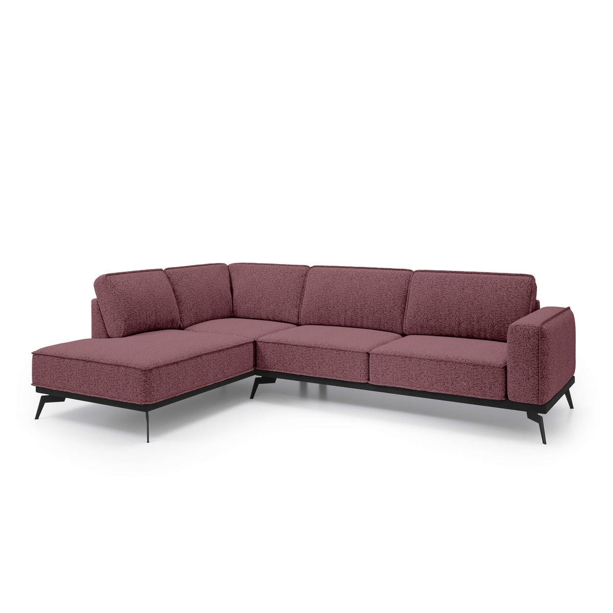 Rosalia Premium Corner Sofa 293 cm, Modern Style – Left-Sided, Burgundy Matte (ARAGON 69)