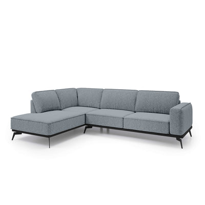 Rosalia Premium Corner Sofa 293 cm, Modern Style – Left-Sided, Gray-Blue Mist (ARAGON 90)