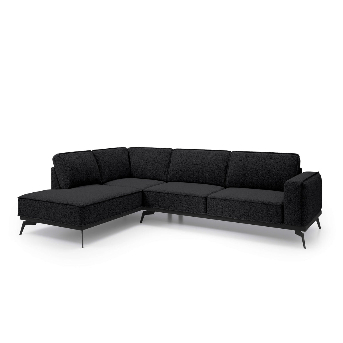 Rosalia Premium Corner Sofa 293 cm, Modern Style – Left-Sided, Raven Depth (ARAGON 99)