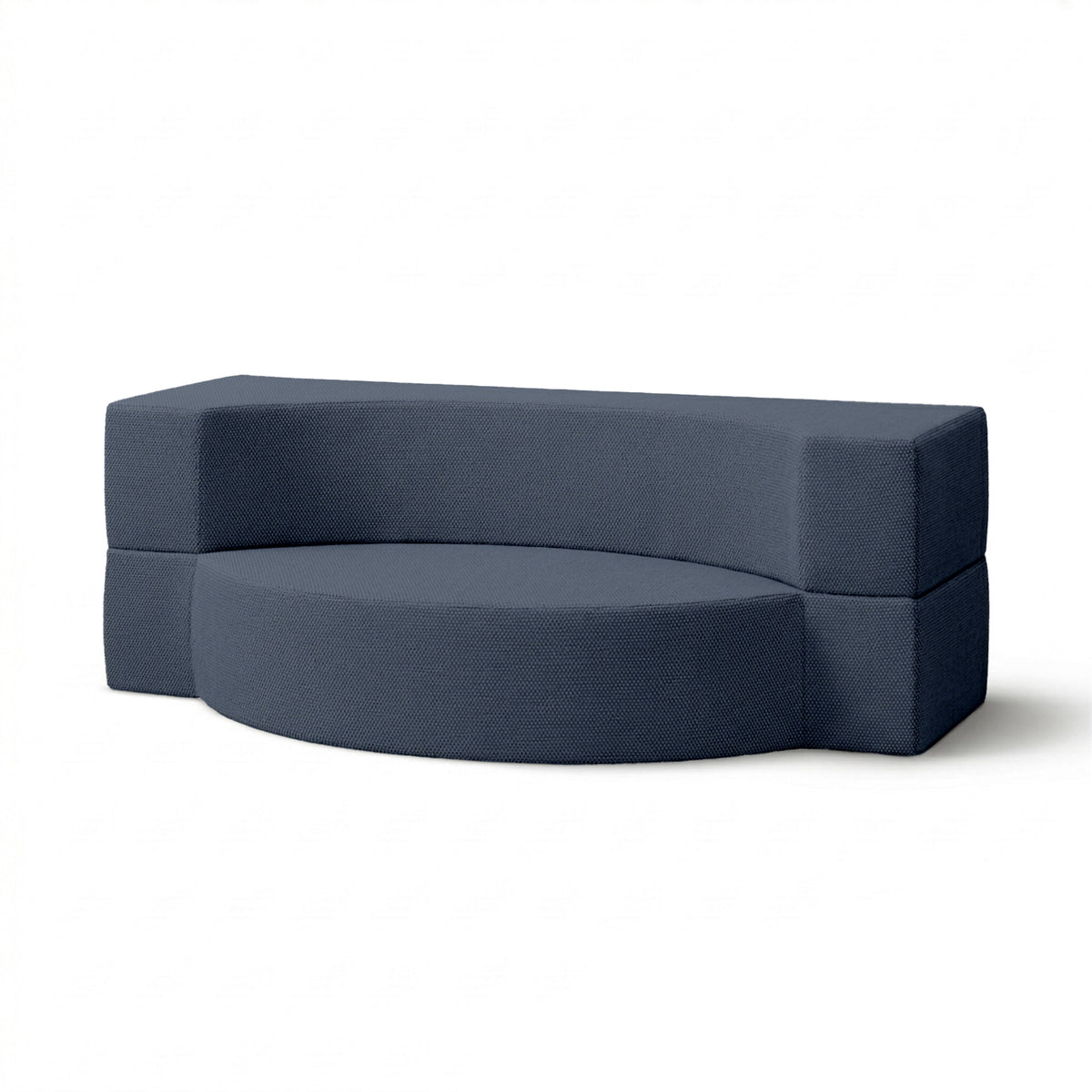 Lunaria Outdoor Foam Sofa 200x100x70 cm in Japandi Style in Harris Outdoor Fabric – Midnight Denim (HARRIS 7526)