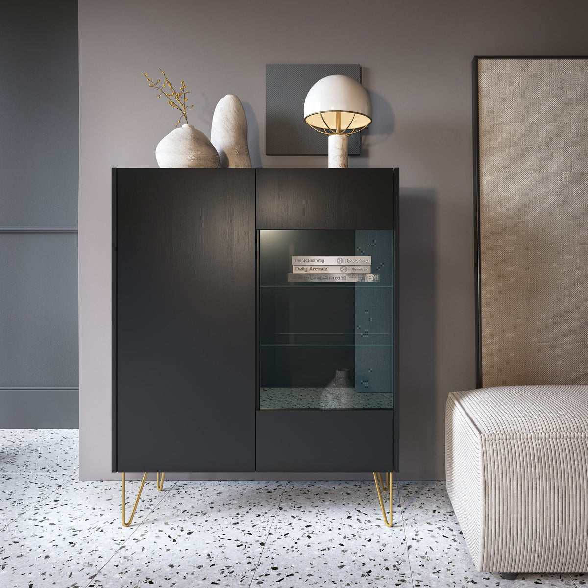 Ballada Glass Display Cabinet 97x122 cm, Glamour Style – photo 2