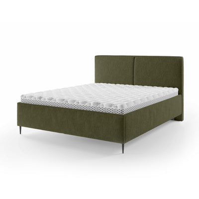 Łóżko tapicerowane z pojemnikiem w stylu minimalistycznym | Hatti 180 200 Złoty Mech (PERFECT HARMONY 39)