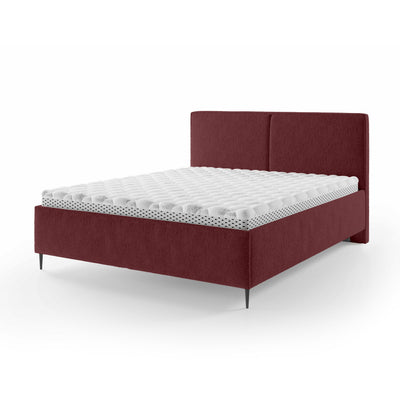 Łóżko tapicerowane z pojemnikiem w stylu minimalistycznym | Hatti 160 200 Rubinowa Ziemia (PERFECT HARMONY 59)