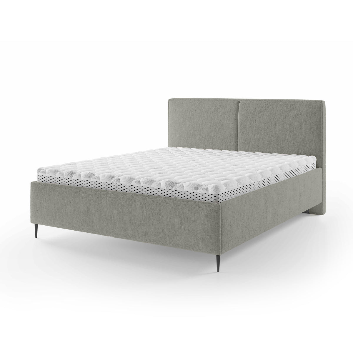 Łóżko tapicerowane z pojemnikiem w stylu minimalistycznym | Hatti 180 200 Piaskowy Mat (PERFECT HARMONY 83)