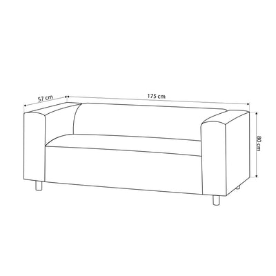 Sofa July 3-osobowa 175 cm – rysunek z wymiarami