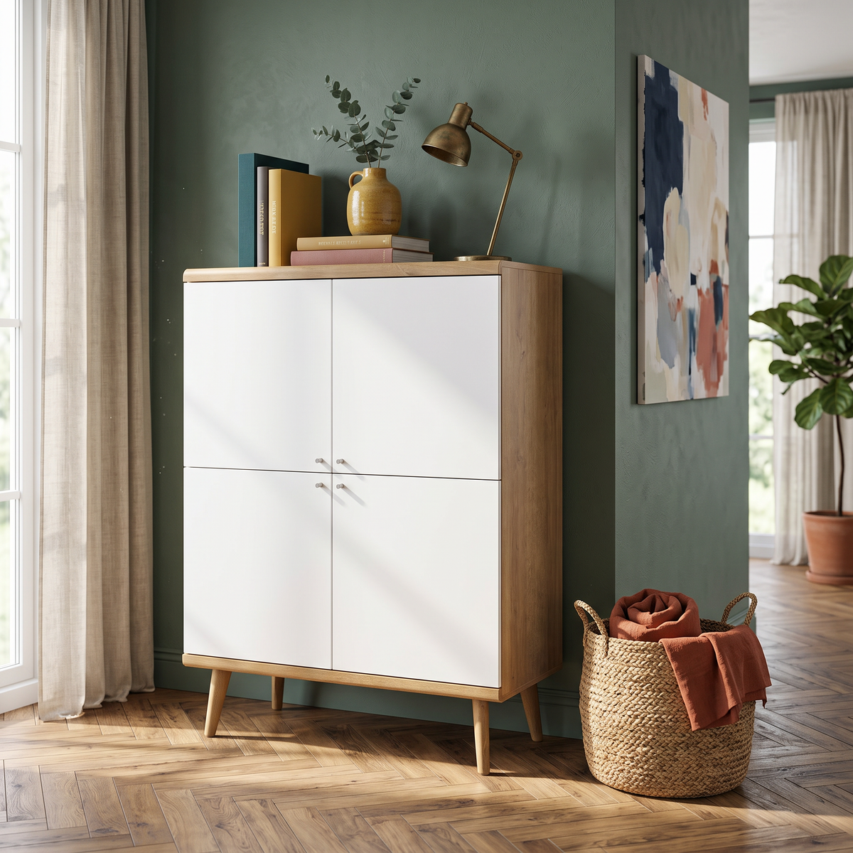 Lato Sideboard 107x134, Scandinavian Style – in a room setting