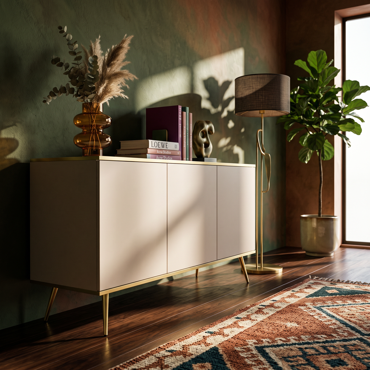 Meva Sideboard 160x85, Glamour Style – in a room setting