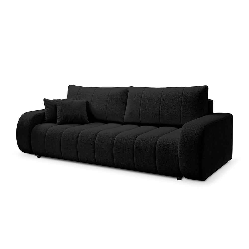 Baloa 3 Seater Sofa Bed 144x200, Scandinavian Style – Onyx (LAMBI 13)