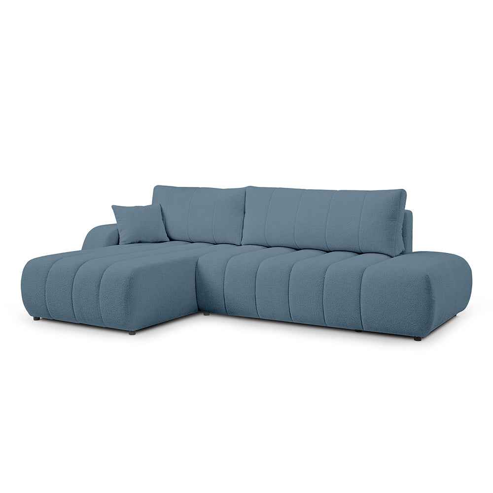 Baloa Corner Sofa Bed DL 276 cm, Modern Style – Left-sided, Gray Blue Morning (LAMBI 16)