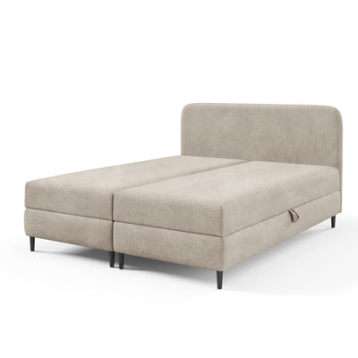 Anemon Continental Divan Bed with Storage, Modern Style – Velvet Beige (LAMBI 06), 200