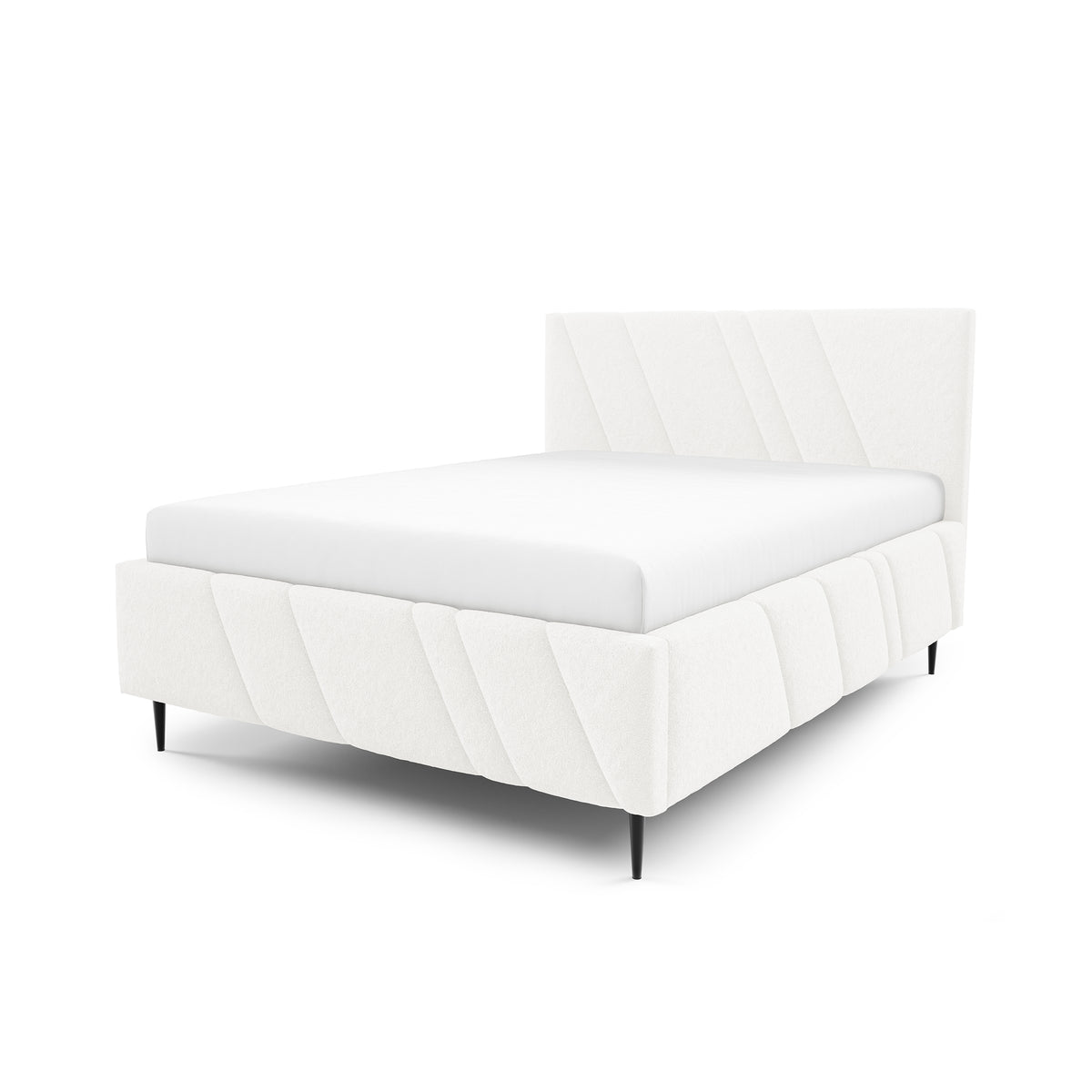 Raiz Quilted Upholstered Ottoman Bed with Storage, Various Sizes in Modern Style, Lambi Fabric – Morning Mist (LAMBI 07)