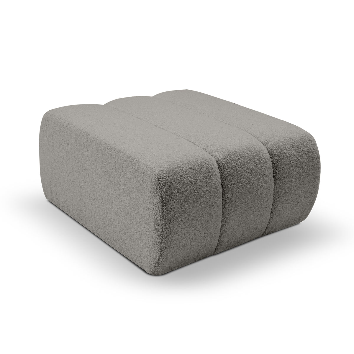 Pufa wypoczynkowa 82x41 cm w stylu organic modern | BALOA Popielista Poświata (LAMBI 11)