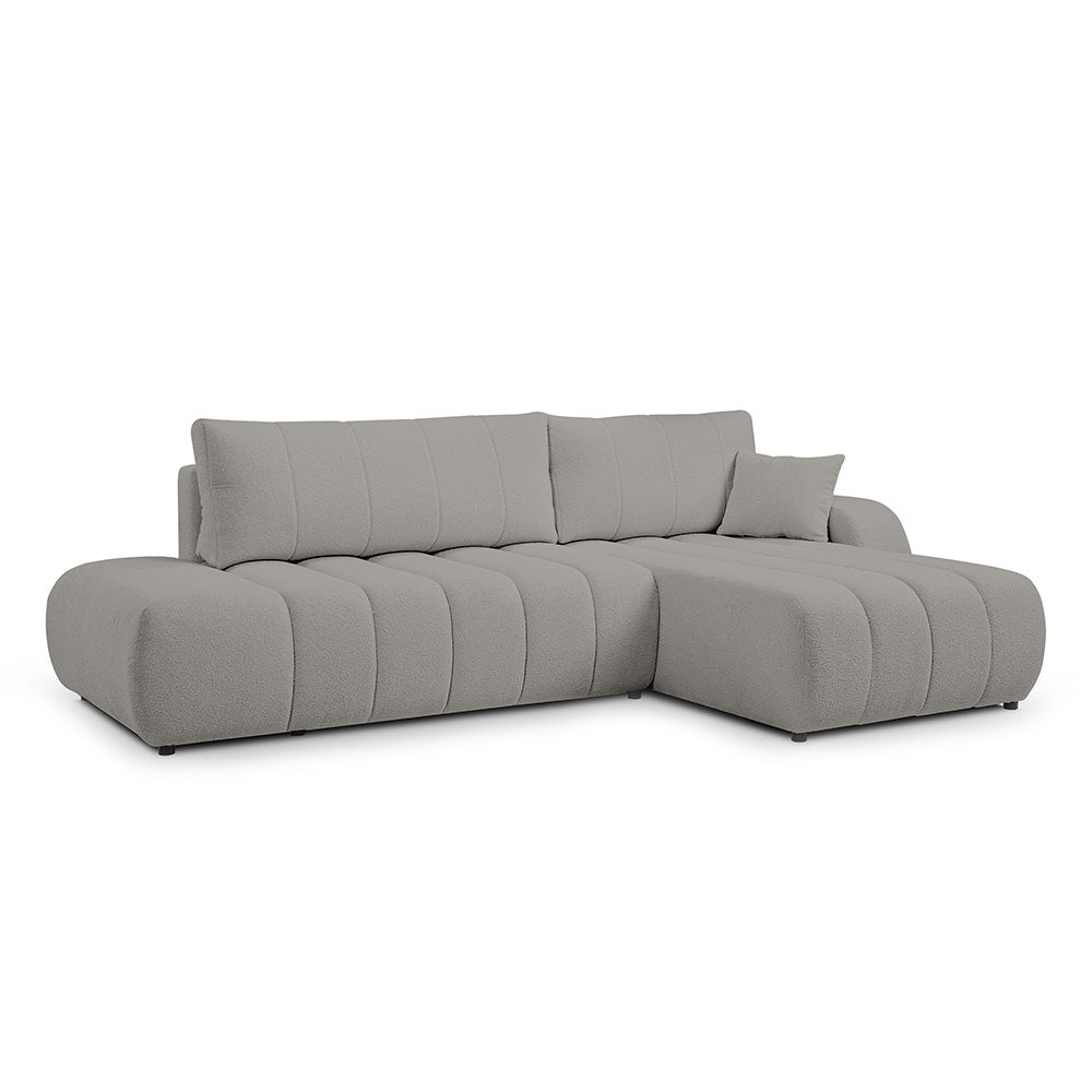 Baloa Corner Sofa Bed DL 276 cm, Modern Style – Right-sided, Ash Glow (LAMBI 11)