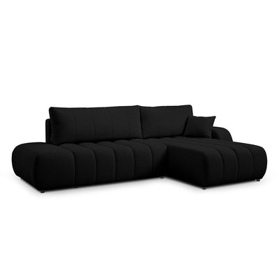 Baloa Corner Sofa Bed DL 276 cm, Modern Style – Right-sided, Onyx (LAMBI 13)
