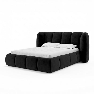 Łóżko tapicerowane Ventara pikowane z pojemnikiem w stylu soft modern w tkaninie MAGIC VELVET – zdjęcie 12