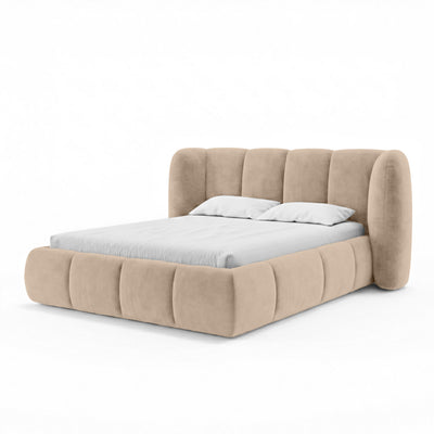 Łóżko tapicerowane Ventara pikowane z pojemnikiem w stylu soft modern w tkaninie MAGIC VELVET – zdjęcie 18