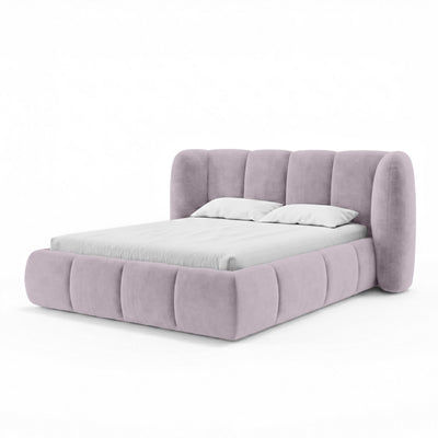 Łóżko tapicerowane Ventara pikowane z pojemnikiem w stylu soft modern w tkaninie MAGIC VELVET – zdjęcie 19