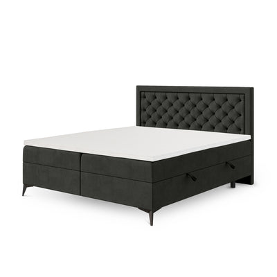 Rosselia Quilted Continental Divan Bed with Two Storage Compartments, Glamour Style – 160x200, Copper Terra (MAGIC VELVET 2285)
